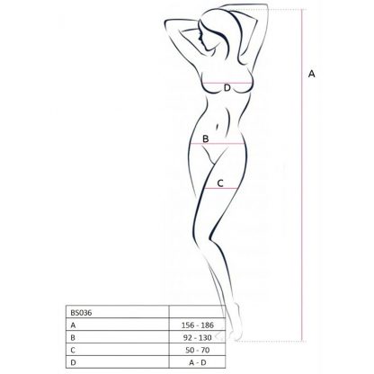 Passion Woman Bs036 Bodystocking Blanco Talla Unica