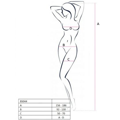 Passion Woman Bs044 Bodystocking Blanco Talla Unica - Imagen 2