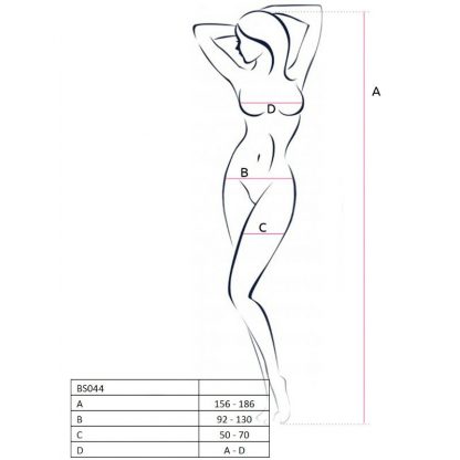 Passion Woman Bs044 Bodystocking Blanco Talla Unica