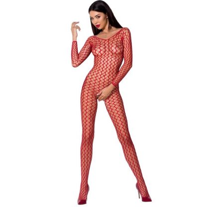 Passion Woman BS068 Bodystocking Rojo Talla Unica