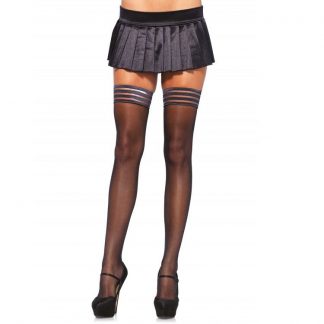 Leg Avenue Medias Con 4 Ajuste Silicona Talla Unica