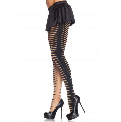 Leg Avenue Medias Cirque En Color Nude/ Negro Talla Unica - Imagen 2