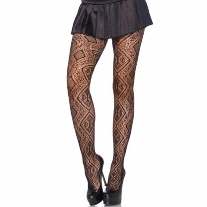 Leg Avenue Diamondnet Medias Negro Talla Unica