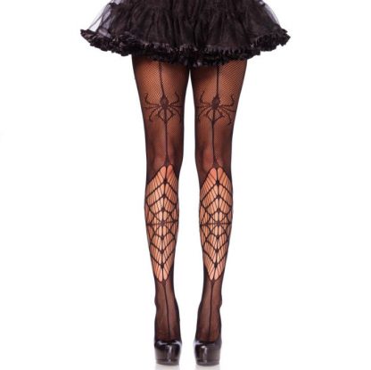 Leg Avenue Medias Spider Negro Talla Unica