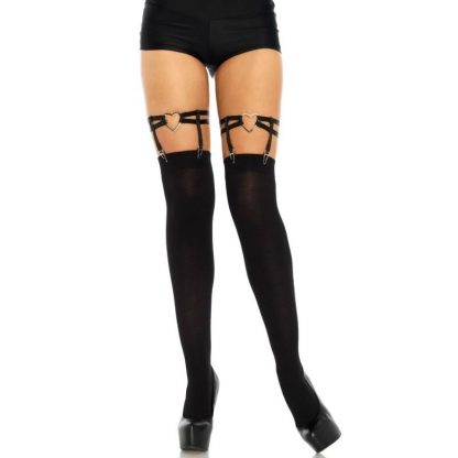 Leg Avenue - Ligas Dobles Elasticas Con Corazon Talla Unica - Imagen 2