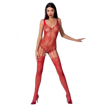 Passion Woman Bs074 Bodystocking Talla Unica Rojo