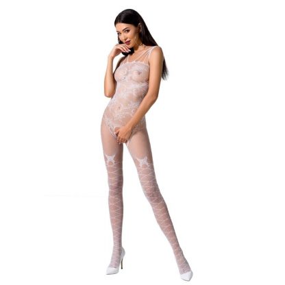 Passion Woman Bs076 Bodystocking Talla Unica Blanco