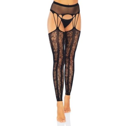 Leg Avenue Medias Sin Pie Con Liguero Talla Unica