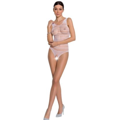 Passion Woman Bs086 Bodystocking Blanco Talla Unica