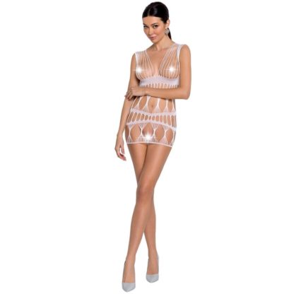 Passion Woman Bs089 Bodystocking Blanco Talla Unica