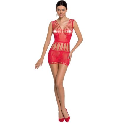 Passion Woman Bs090 Bodystocking Rojo Talla Unica