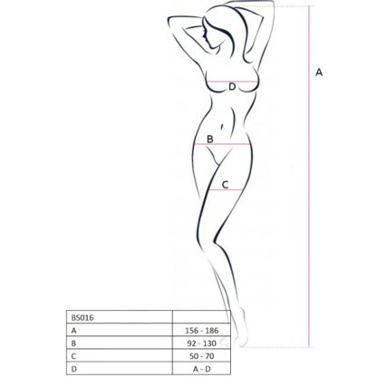 Passion Woman Bs016 Bodystocking Blanco Talla Unica - Imagen 2