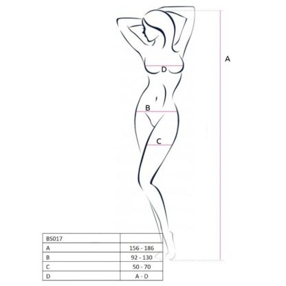 Passion Woman Bs017 Bodystocking Blanco Talla Unica - Imagen 2