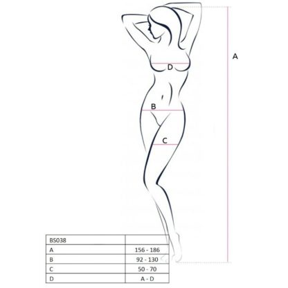 Passion Woman Bs038 Bodystocking Negro Talla Unica - Imagen 3
