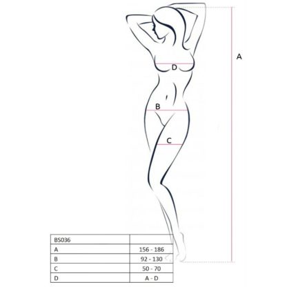 Passion Woman Bs036 Bodystocking Negro Talla Unica - Imagen 3