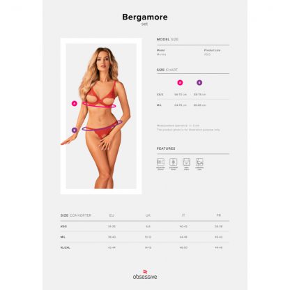 Obsessive – Bergamore Set Sujetador Abierto y Tanga Abierta