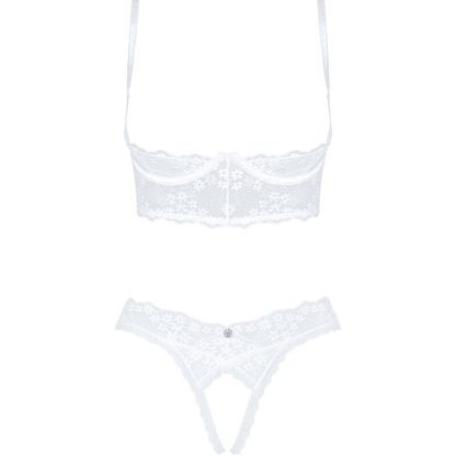 Obsessive – Heavenlly 2-pcs Cupless Set Sujetador Abierto y Tanga Abierta