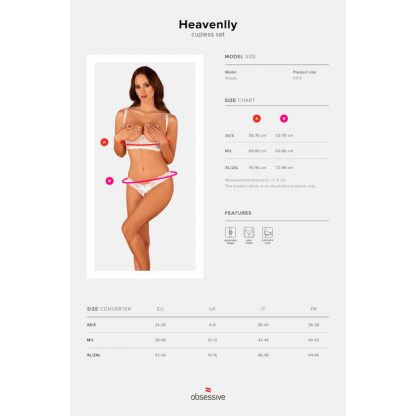 Obsessive – Heavenlly 2-pcs Cupless Set Sujetador Abierto y Tanga Abierta