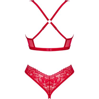 Obsessive – Lacelove Set Dos Piezas Cupless Rojo
