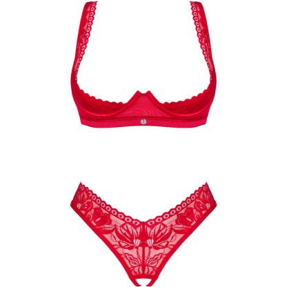 Obsessive – Lacelove Set Dos Piezas Cupless Rojo