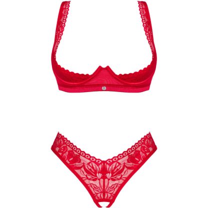 Obsessive – Lacelove Set Dos Piezas Cupless Rojo