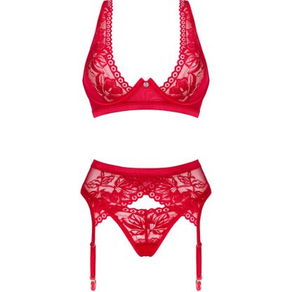 Obsessive - Lacelove Set Tres Piezas Rojo - Imagen 5