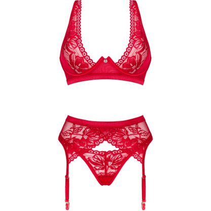 Obsessive – Lacelove Set Tres Piezas Rojo