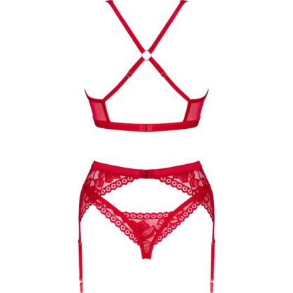 Obsessive - Lacelove Set Tres Piezas Rojo - Imagen 6